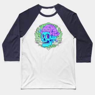 Cat Skull Funny Baseball T-Shirt